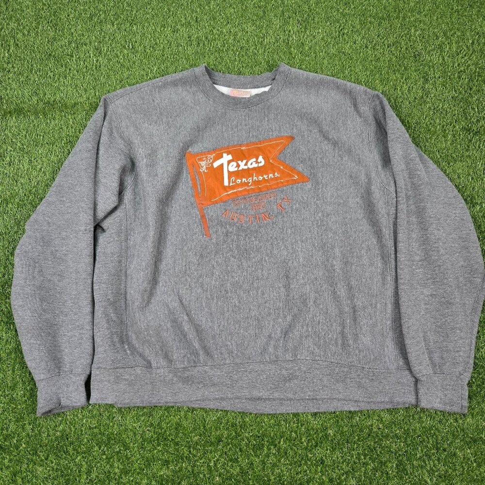 Vintage Texas Longhorns Sweatshirt Mens XL Gray MV Pro Weave Football Pullover